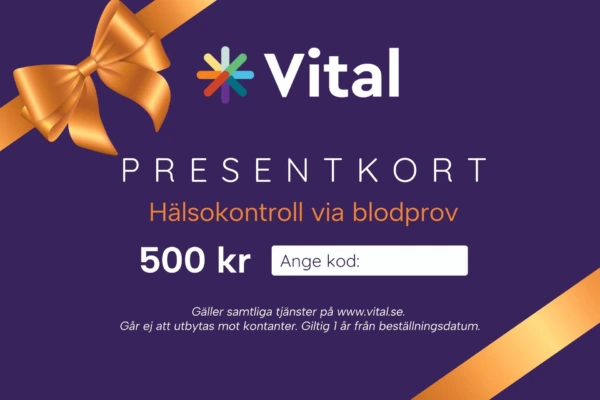 Presentkort på Hälsokontroll via blodprov på Vital.se