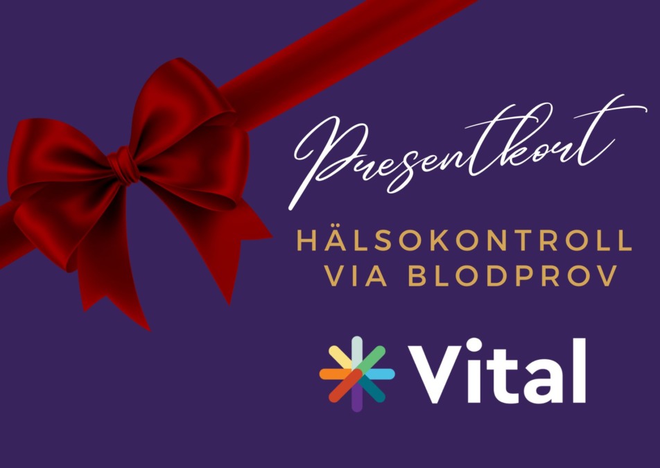Presentkort på en hälsokontroll via blodprov på Vital