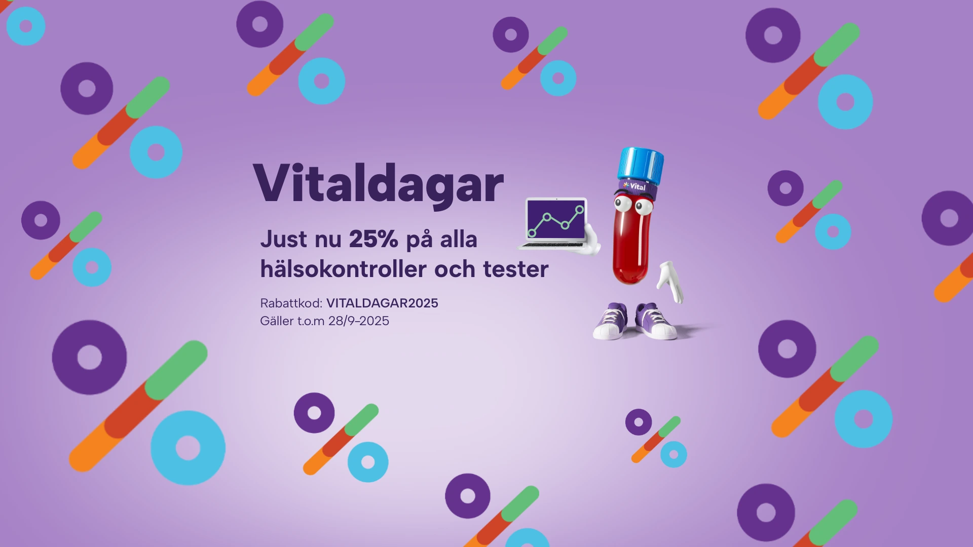 Vitaldagar desktop front page - Hälsokontroll via blodprov