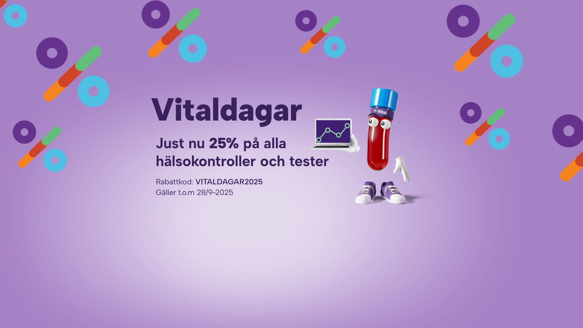 Vitaldagar desktop front page - Hälsokontroll via blodprov
